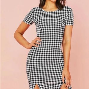 Buffalo plaid short sleeve dress